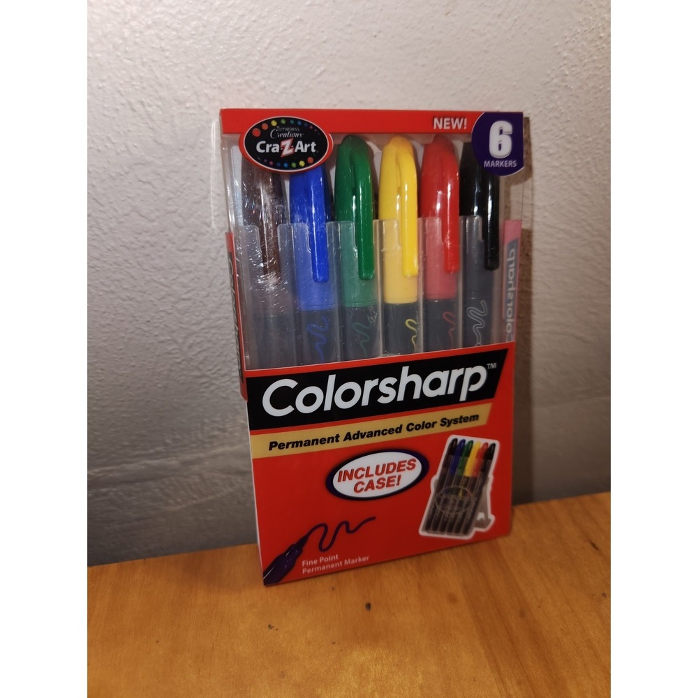Cra-Z-Art Colorsharp Permanent Advanced Color System Fine Point 6ct Markers/Case